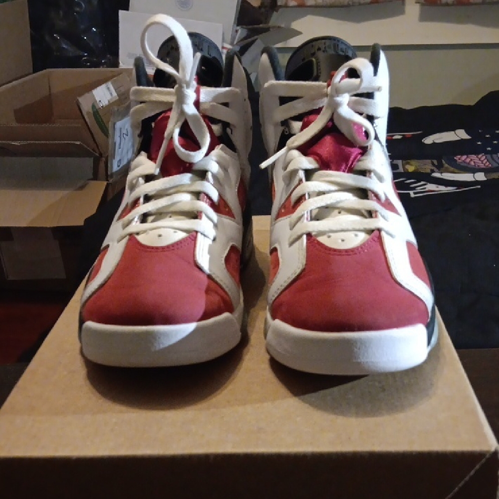 Jordan 6 Retro (GS) Rare Carmine Sneakers W/2020 Tag Mens 6Y Girls 7.5 EUC - Picture 4 of 9